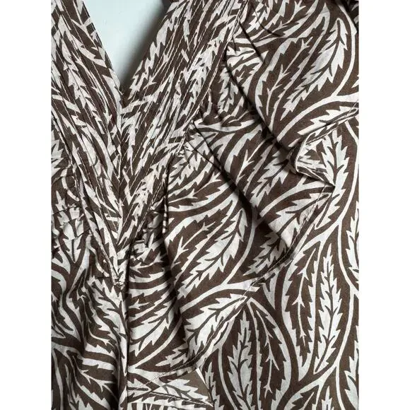 ST. ROCHE Sabine Top NWT $225Ruffled Double V Neck in Cold Brew Size 8